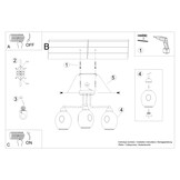 Kronleuchter FILLAN 3 schwarzg