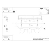 Deckenleuchte YOLI 3 schwarzg