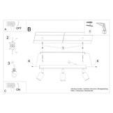 Deckenleuchte VERDO 3L weißg