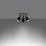 Deckenleuchted VERDO 3P schwarzg