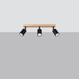 Deckenleuchte VERDO 3L schwarzg