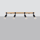 Deckenleuchte ZUCA 4 schwarzg