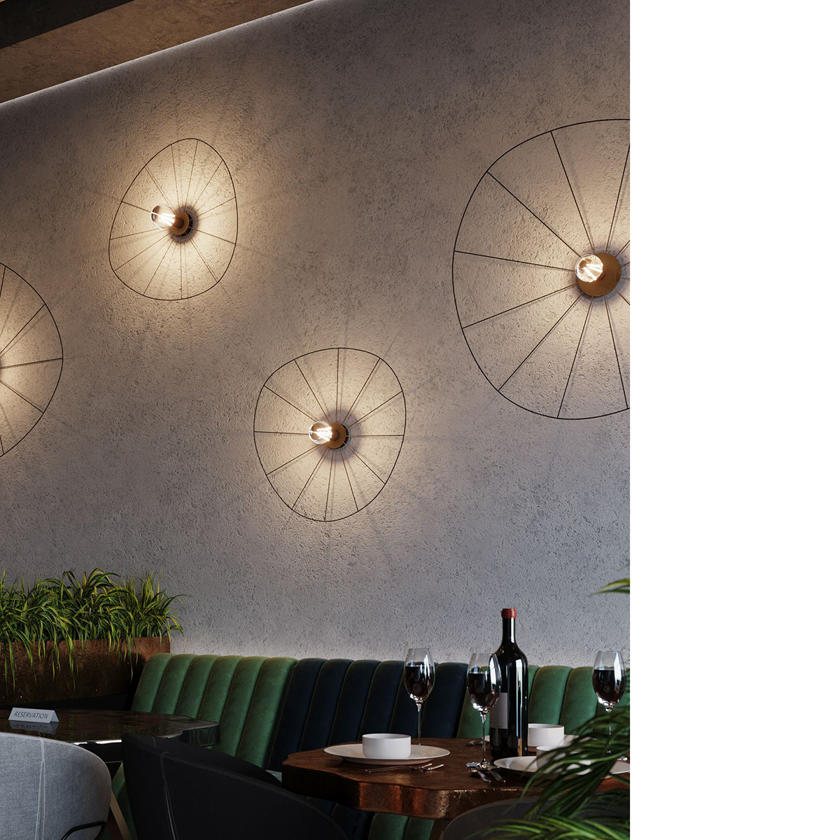 Wandleuchte / Deckenleuchte ESKOLA 70 schwarz