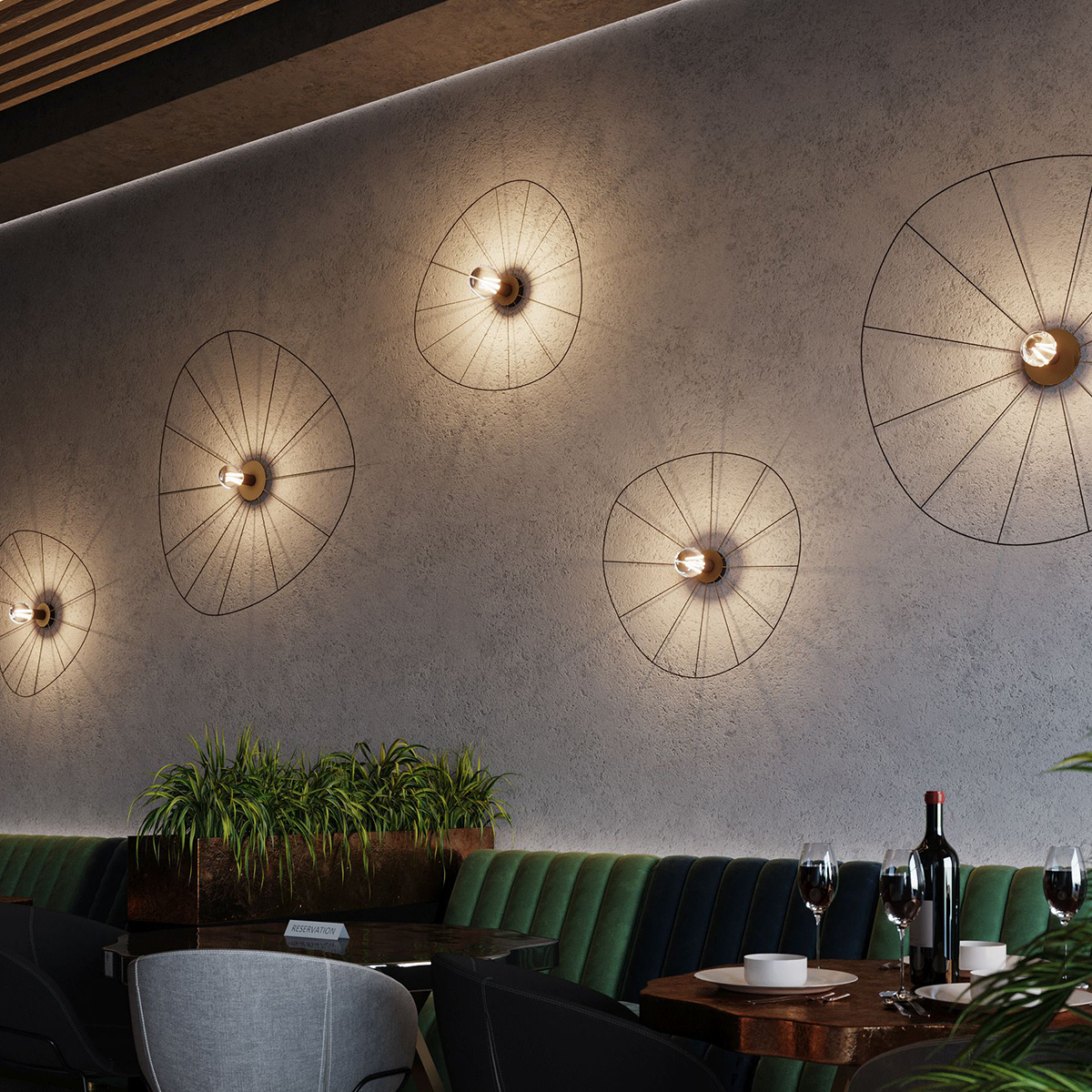 Wandleuchte / Deckenleuchte ESKOLA 110 schwarz