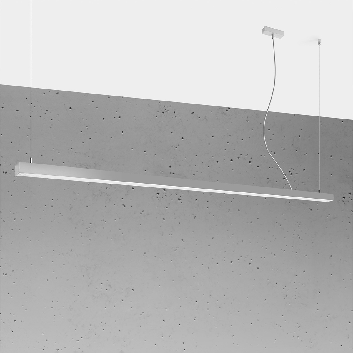 Moderne Thoro PINNE 200 LED-Hängelampe, 6500lm in Grau