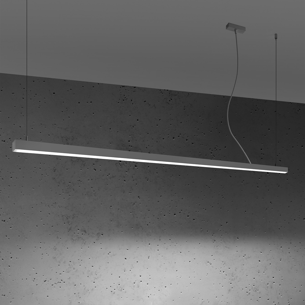 Moderne Thoro PINNE 200 LED-Hängelampe, 6500lm in Grau