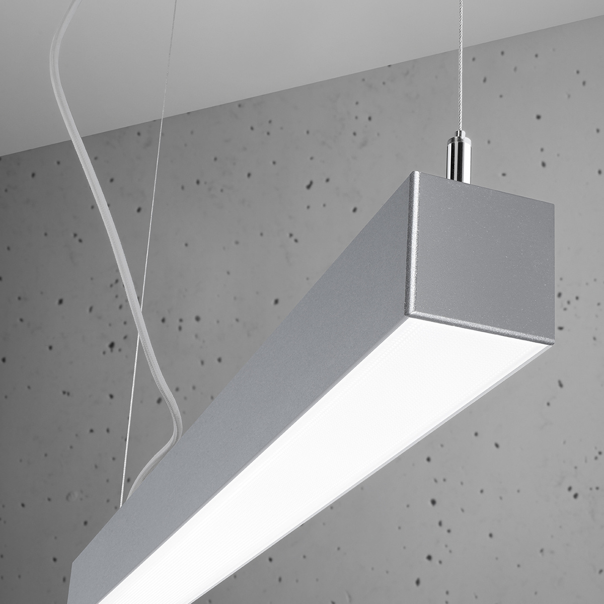 Moderne Thoro PINNE 200 LED-Hängelampe, 6500lm in Grau