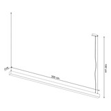 Moderne Thoro PINNE 200 LED-Hängelampe, 6500lm in Grau