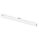 PINNE 200 Graue Wandleuchte – LED 6500lm, 4000K, 50W, IP20, Thoro Serie