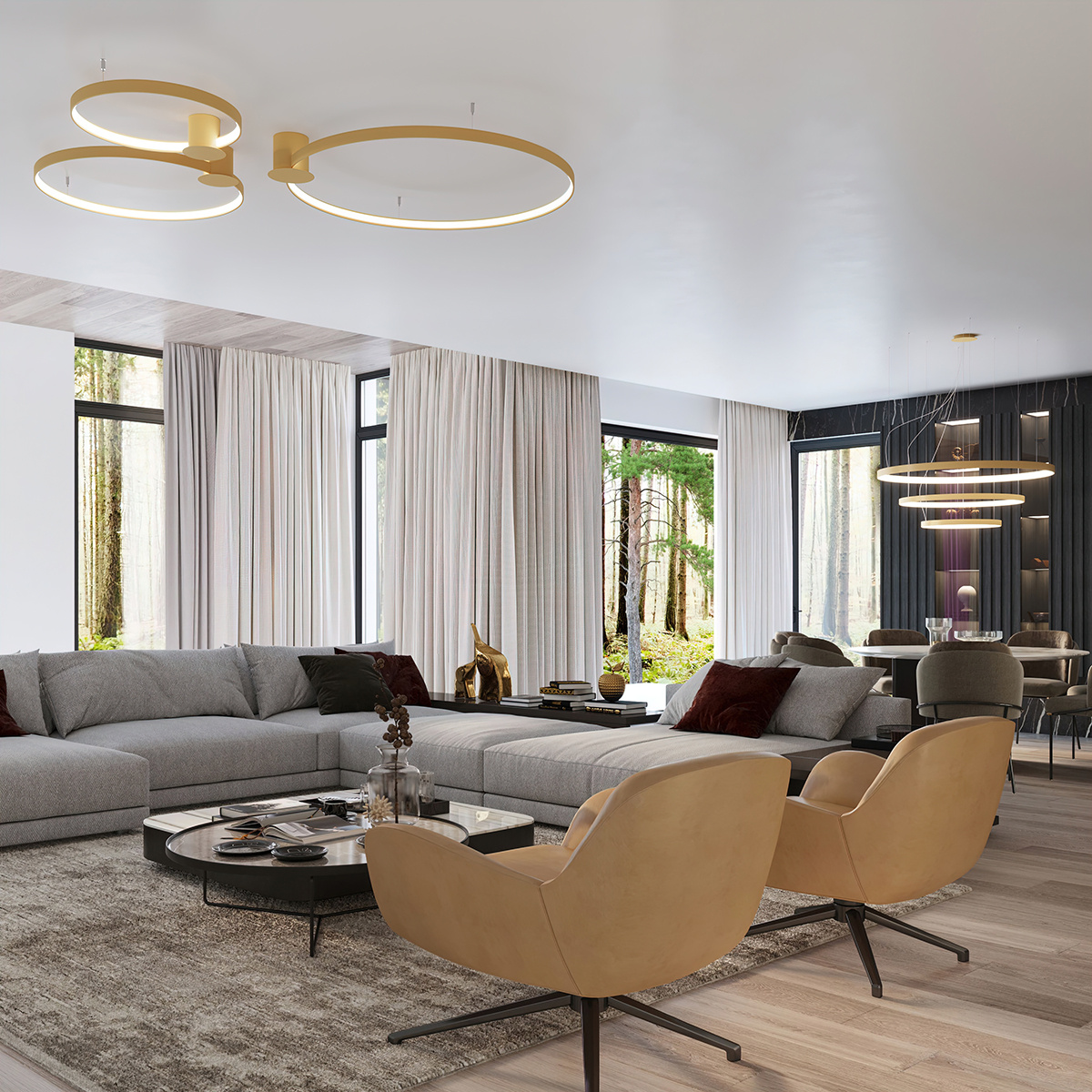 Hängelleuchte RIO 2 55/78 golden LED 4000K