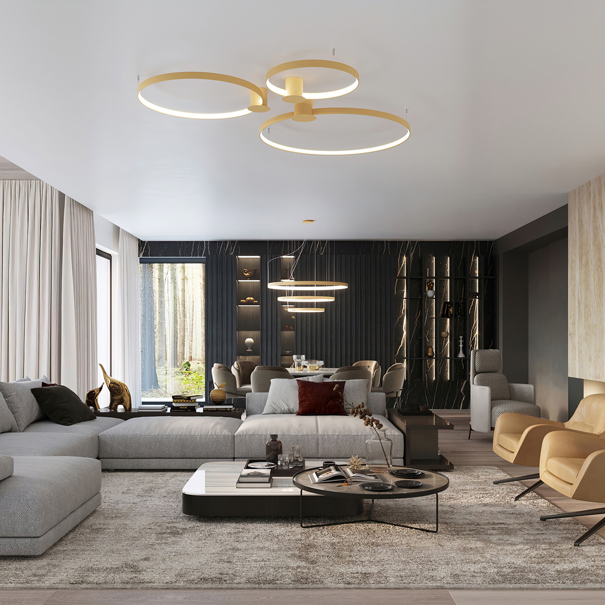 Hängelleuchte RIO 2 55/78 golden LED 4000K