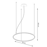 Elegante LED-Deckenleuchte RISA 90 cm in Schwarz mit 3000K