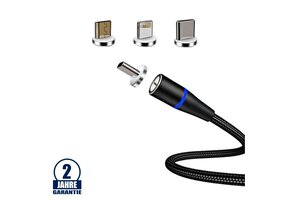 3 in 1 USB-Kabel magnetisch 1m