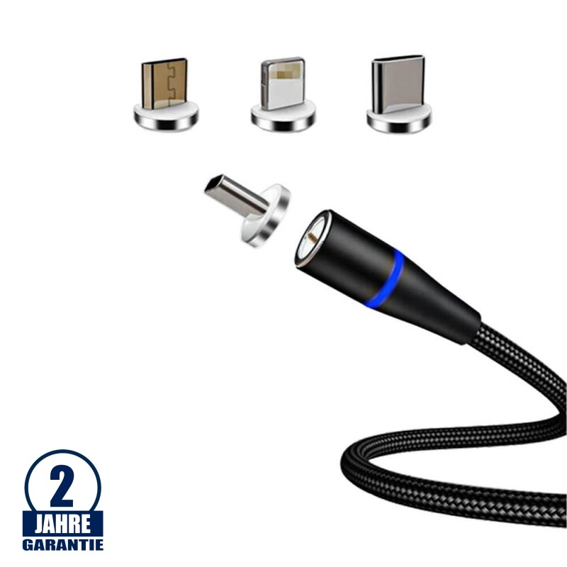 3 in 1 USB-Kabel magnetisch 1m