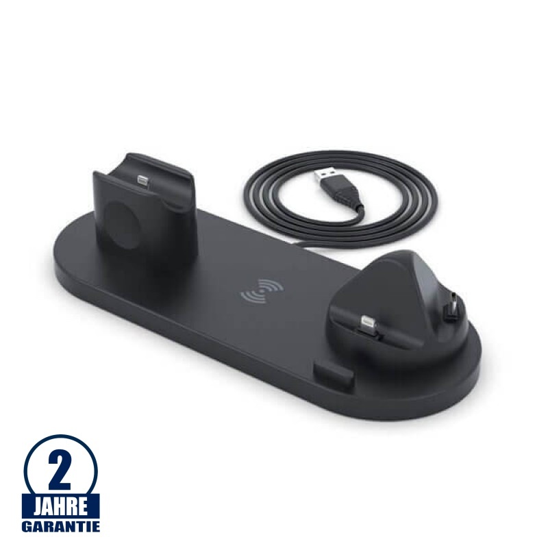 6 in 1 Multifunktions-Charging Station für diverse Geräte Schwarz