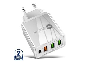 Schnellladegerät max.36W 3xUSB Weiß