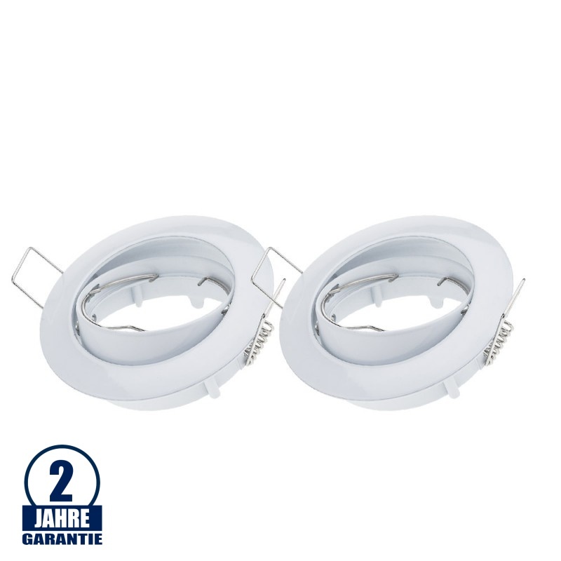 Einbaurahmen für LED MR16/GU10 Rund Schwenkbar Weiß 2er Packung