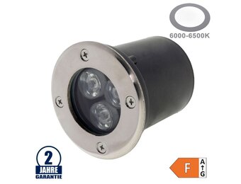 3W LED Bodenleuchte für Außenmontage 230V IP65 Kaltweiß