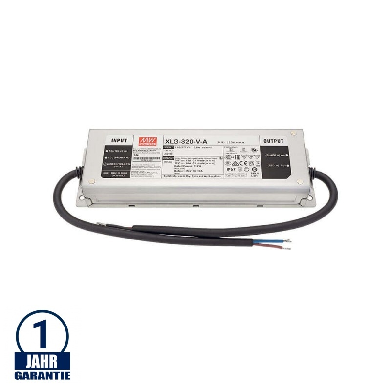 MEAN WELL 312W 24V/ 216W 12VDC Metall Netzteil Wasserdicht IP67