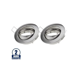 Einbaurahmen für LED MR16/GU10 Rund Schwenkbar Inox 2er Packung