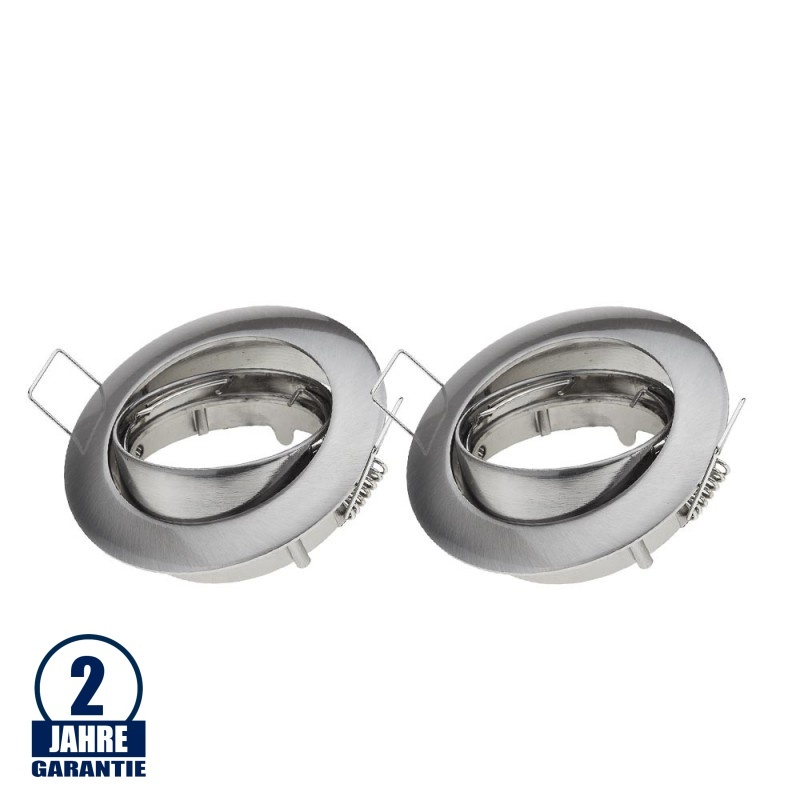 Einbaurahmen für LED MR16/GU10 Rund Schwenkbar Inox 2er Packung