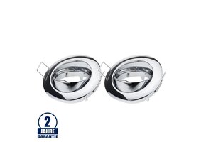 Einbaurahmen für LED MR16/GU10 Rund Schwenkbar Chrom 2er Packung