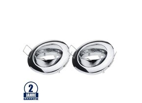 Einbaurahmen für LED MR16/GU10 Rund Schwenkbar Chrom 2er Packung