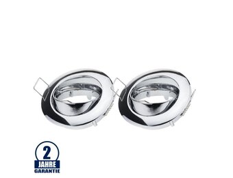 Einbaurahmen für LED MR16/GU10 Rund Schwenkbar Chrom 2er Packung