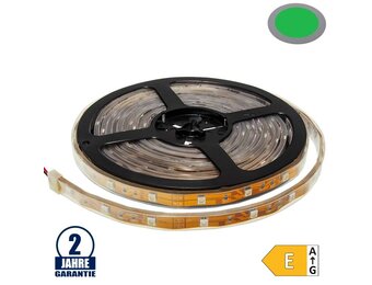 30SMD/m 7,2W/m 12V LED Streifen 5050 Grün Spritzwassergeschützt 5m