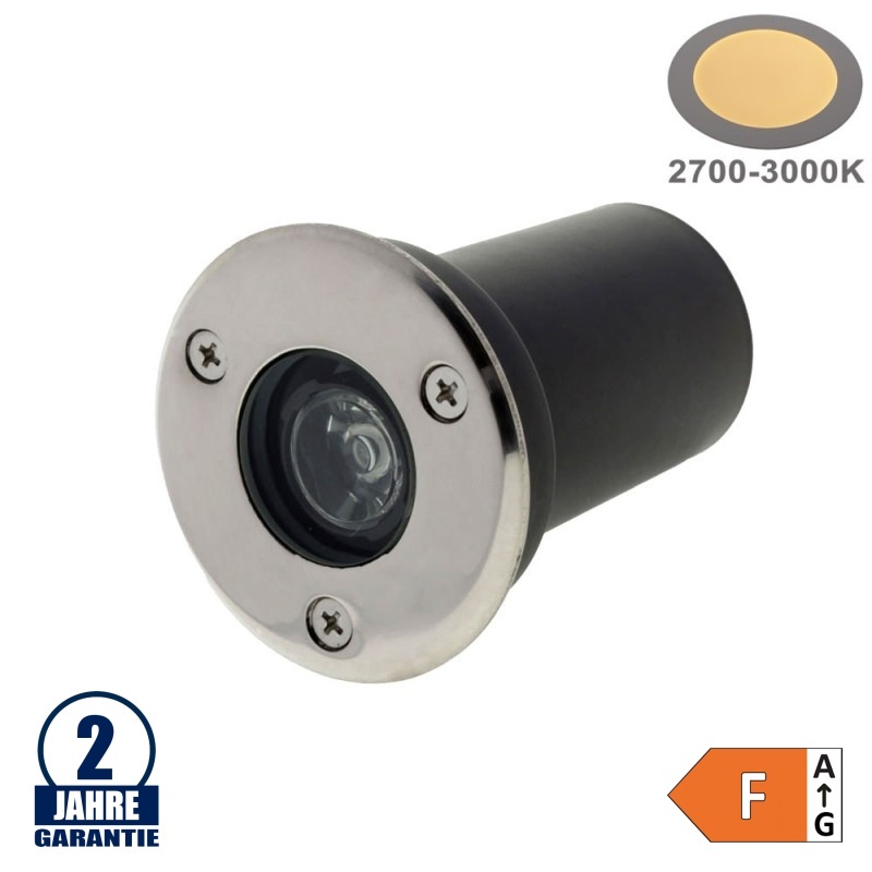 1W LED Bodenleuchte für Außenmontage 230V IP65 Warmweiß