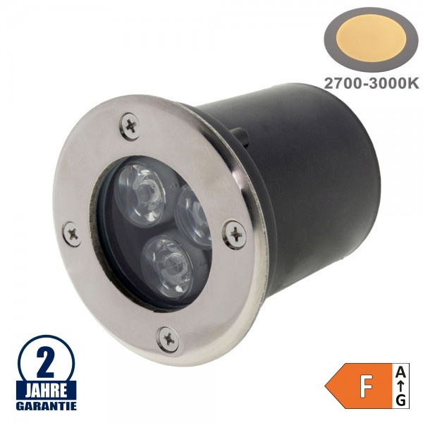 3W LED Bodenleuchte für Außenmontage 230V IP65 Warmweiß
