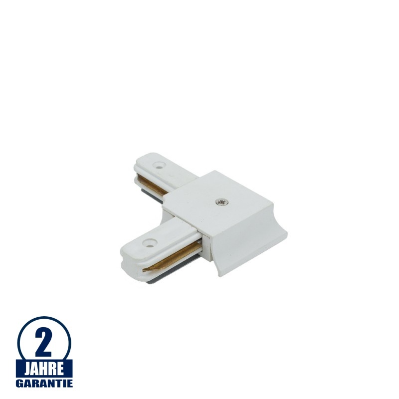 Verbinder für 1 Ph. Stromschiene Weiß L-FORM