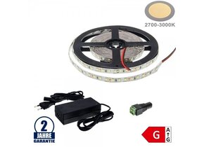 120SMD/m 9,6W/m 12V LED Streifen 2835 Warmweiß 5m SET