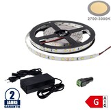 60SMD/m 4,8W/m 12V LED Streifen 2835 Warmweiß 5m SET