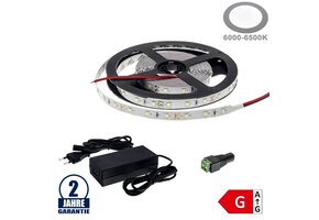60SMD/m 4,8W/m 12V LED Streifen 2835 Kaltweiß 5m SET