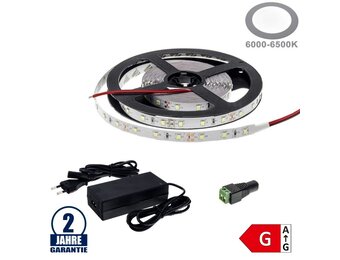 60SMD/m 4,8W/m 12V LED Streifen 2835 Kaltweiß 5m SET