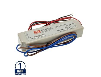 MEAN WELL 60W 12V DC Kunststoff Netzteil Wassergeschützt IP67