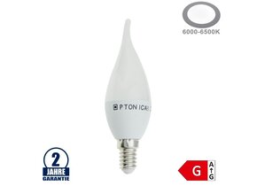 6W LED E14 Windstoßkerze Kunstoff Kaltweiß