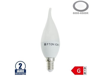 6W LED E14 Windstoßkerze Kunstoff Kaltweiß