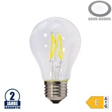 6,5W LED FILAMENT E27 A60 Birne Glas 810 Lumen Kaltweiß