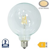 6,5W LED FILAMENT E27 G125 Birne Glas 810 Lumen Warmweiß