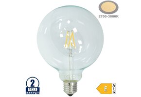 6,5W LED FILAMENT E27 G125 Birne Glas 810 Lumen Warmweiß