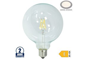6,5W LED FILAMENT E27 G125 Birne Glas 810 Lumen Neutralweiß
