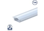 LED Profil Einbau eloxiert 1m SET