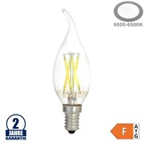 4W LED FILAMENT E14 Windstoßkerze 400 Lumen Kaltweiß