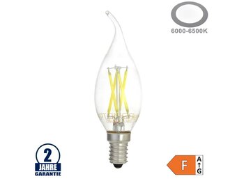 4W LED FILAMENT E14 Windstoßkerze 400 Lumen Kaltweiß