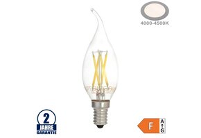 4W LED FILAMENT E14 Windstoßkerze 400 Lumen Neutralweiß
