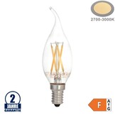 4W LED FILAMENT E14 Windstoßkerze 400 Lumen Warmweiß