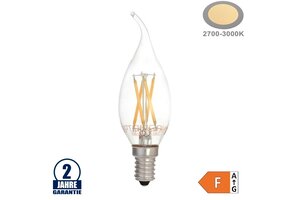 4W LED FILAMENT E14 Windstoßkerze 400 Lumen Warmweiß