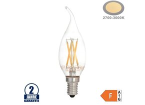 4W LED FILAMENT E14 Windstoßkerze 400 Lumen Warmweiß